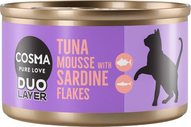Produktbild von Cosma DUO Layer Thunfischmousse mit Sardinenstückchen - 6 x 70 g