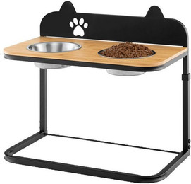 Produktbild von COSTWAY Futterstation Futternapf für Hunde aus Edelstahl, höhenverstellbar und abnehmbar