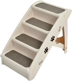 Produktbild von COSTWAY Haustiertreppe 4-stufig mit zusätzlicher Stützplatte