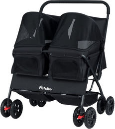 Produktbild von COSTWAY Hundebuggy, (1-tlg), 2-Sitzer Hundewagen, mit Sonnenschutz, Sicherheitsgurt, faltbar