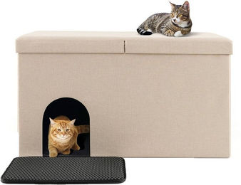 Produktbild von COSTWAY Indoorhütte Katzenhöhle faltbar mit Deckel