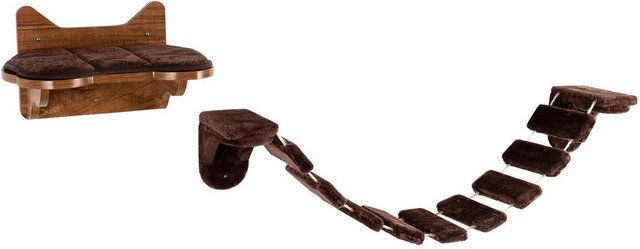 Produktbild von COSTWAY Katzen-Kletterwand Kratzbaum, mit Laufsteg, Wandmontage