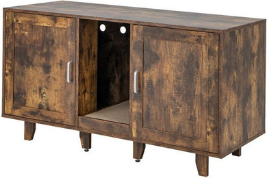 Produktbild von COSTWAY Katzenschrank mit 2 Türen und Kratzbrett