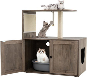 Produktbild von COSTWAY Katzentoilette mit Katzenbaum und Kratzmatte