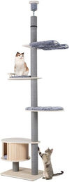 COSTWAY Kratzbaum, 5-stöckiger Katzenbaum, Kletterbaum deckenhoch, 236-271 cm – Bild 1 von 5