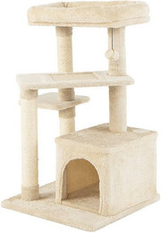 Produktbild von COSTWAY Kratzbaum 85 cm mit Katzenhöhle und Ball beige