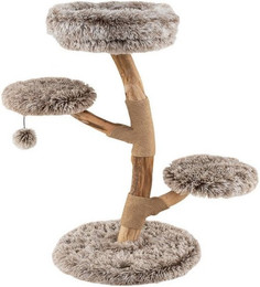 Produktbild von COSTWAY Kratzbaum aus Birnbaumholz mit Plüschsitz