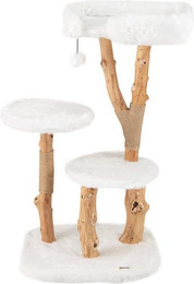 Produktbild von COSTWAY Kratzbaum aus Massivholz mit Plüschsitzfläche und Spielball