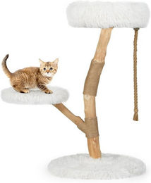 COSTWAY Kratzbaum, Katzenbaum, Massivholz Katzenmöbel, 90cm – Bild 1 von 5