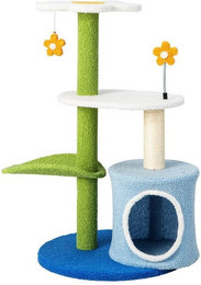 Produktbild von COSTWAY Kratzbaum Katzenbaum mit Federball und klingelndem Ball