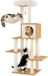 Produktbild von COSTWAY Kratzbaum, Katzenbaum mit Katzenhöhle, Kissen, Katzenmöbel