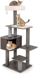 COSTWAY Kratzbaum, Katzenbaum, mit Plattformen, Katzenhöhle, 151cm hoch – Bild 1 von 5
