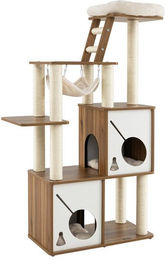 Produktbild von COSTWAY Kratzbaum mit Hängematte, 2 Katzenhöhlen und Leiter