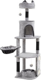 Produktbild von COSTWAY Kratzbaum mit Katzenhaus, Hängematte und Kratzbrett