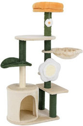 Produktbild von COSTWAY Kratzbaum mit Katzenhöhle und Hängematte 114cm