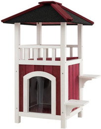 Produktbild von COSTWAY Tierhaus, 2-stöckig mit Treppe, aus Holz