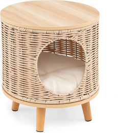 Produktbild von COSTWAY Tierhaus, Katzenhaus Rattan, 3 in