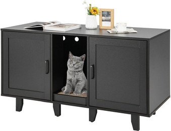 Produktbild von COSTWAY Tierhaus, Katzenklo Schrank, mit 2