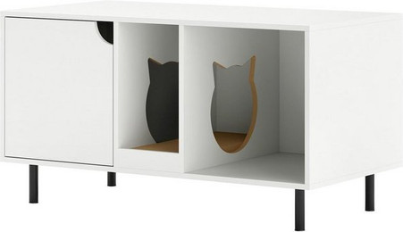 Produktbild von COSTWAY Tierhaus mit Katzentoilette, Kratzbrett und Tür