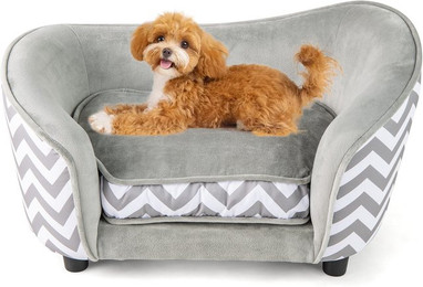Produktbild von COSTWAY Tiersofa, Hundesofa, Katzenbett, mit Kissen,