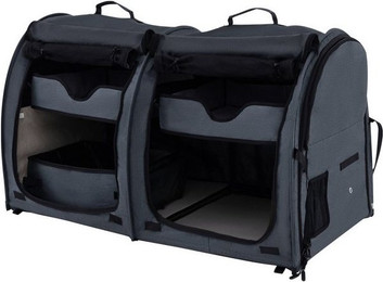 Produktbild von COSTWAY Tiertransportbox Hundetasche bis 60 kg faltbar mit doppelter Abteilung