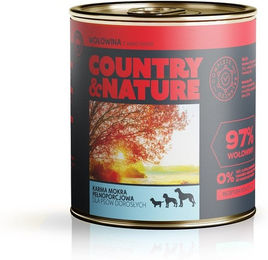 Produktbild von COUNTRY&amp;NATURE Getreidefreies Nassfutter Rindfleisch mit Gemüse 850g