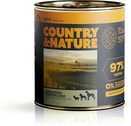 Produktbild von COUNTRY&amp;NATURE Getreidefreies Nassfutter Truthahn mit Broccoli 850g