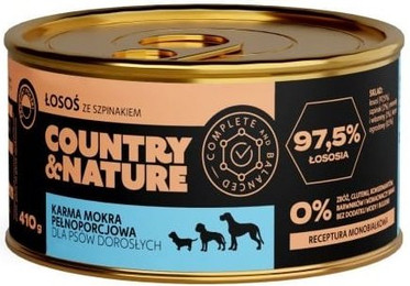 Produktbild von COUNTRY&NATURE Körnerfreies Nassfutter Lachs mit Spinat - 410 g
