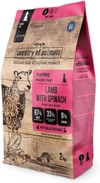 Produktbild von COUNTRY OF ANIMALS Lamb with Spinat Trockenfutter mit Lamm und Spinat für Welpen S, 2 kg