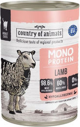 Produktbild von COUNTRY OF ANIMALS Nassfutter Monoprotein mit Lamm für adulte Katzen 400g