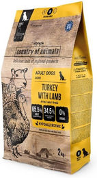 Produktbild von COUNTRY OF ANIMALS Turkey with Lamb Trockenfutter mit Pute und Lamm für adulte M Hunde 2 kg