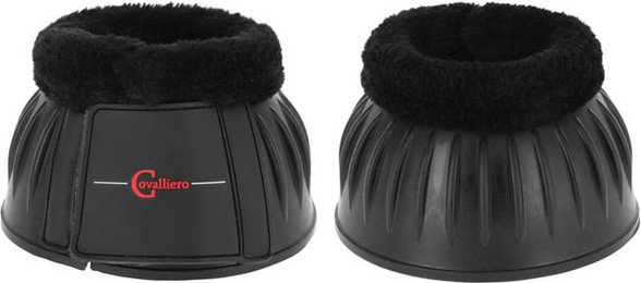 Produktbild von Covalliero Hufglocken Gummi mit Fellrand schwarz Größe Xfull