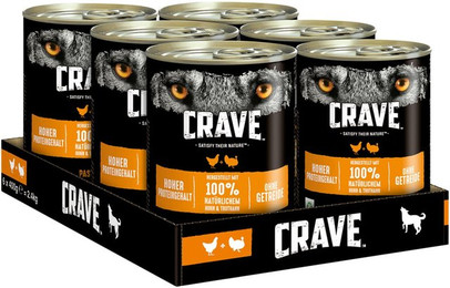 Produktbild von CRAVE Adult Hundenassfutter mit Huhn und Truthahn - 12 x 400 g