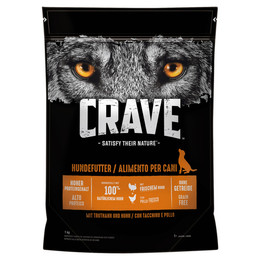 Produktbild von Crave Hundefutter Trockenfutter Adult mit Truthahn & Huhn - 1 kg