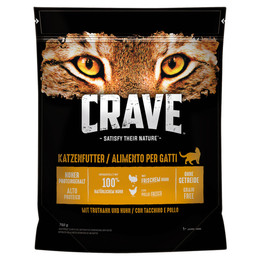 Produktbild von Crave Katzenfutter Trocken mit Truthahn und Huhn - 750 g