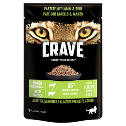 Produktbild von Crave Lamm + Rind Katzenfutter - 24 x 85 g