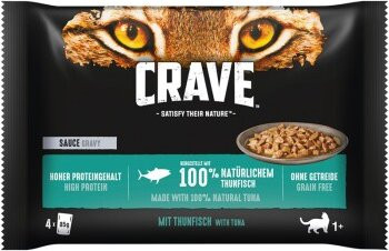 Produktbild von CRAVE Multipack Sauce Thunfisch Katzennassfutter - 13 x 85 g