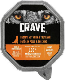 Produktbild von CRAVE Pastete 150 Gramm Hundenassfutter 14 x 150 Gramm Huhn & Truthahn