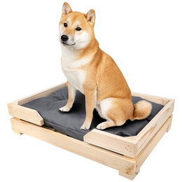 Produktbild von Creative Pets Hundebett aus Holz mit Hundekissen