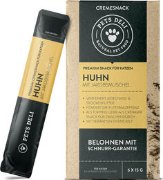 Produktbild von Cremesnack Huhn Jakobsmuschel für Katzen - 6 x 15 g