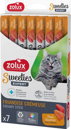 Produktbild von Cremige Katzenleckerlis mit Thunfisch und Lachs Zolux Sweeties (x7)