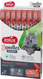 Produktbild von Cremige Thunfisch-Garnelen-Leckerlis für Katzen Zolux Sweeties (x7)
