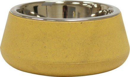 Produktbild von Croci Napf Bambus/Stahl Tierra Gelb - 800 ml