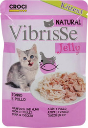 Produktbild von Croci Vibrisse Katzenfutter in Gelee mit Thunfisch und Huhn - 18 x 70 g