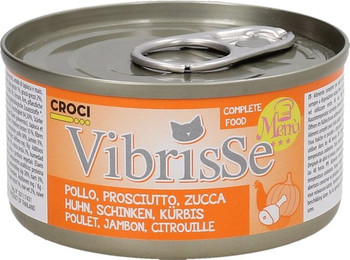 Produktbild von Croci Vibrisse Nassfutter für Katzen Huhn Schinken und Kürbis - 24 x 70 g