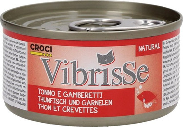 Produktbild von Croci Vibrisse Nassfutter mit Thunfisch und Garnelen für Katzen - 140 g