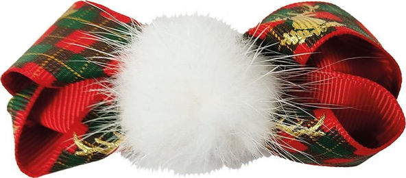 Produktbild von Croci XMAS Fluffy Masche mit Clip 2 Stk. - 1 Set