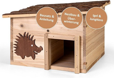 Produktbild von CULT at home Igelhaus Bausatz mit Boden aus Holz Höhe 22 cm