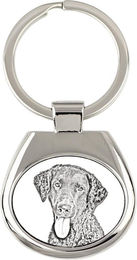 Produktbild von Curly Coated Retriever - keychain with a dog, keychain with a print, personalized pendant from the Art-Dog brand silber