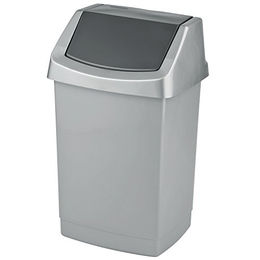 Produktbild von CURVER Click It Mülleimer mit Schwingdeckel 25 L silber - 25 l